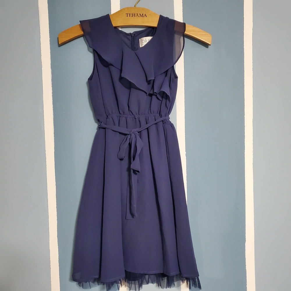 Blush by Us Angels Navy Ruffle Dress